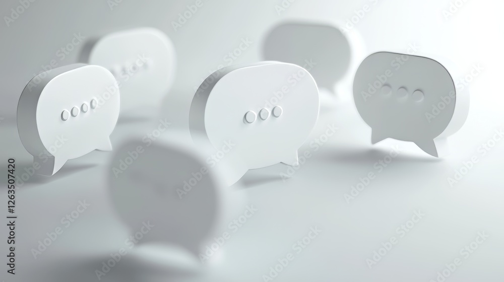Poster blank white message, notification, speech bubble with copy space. digital communication and chat. co