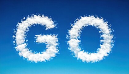 Naklejka premium Clouds form go in a bright blue sky during a sunny day