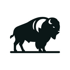 vector illustration of a bison