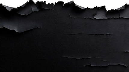 torn black pages with uneven texture edges. set of ripped black paper sheets png isolated on transparent background. document or newspaper mockup.