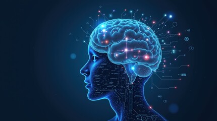 A futuristic illustration depicting the concept of artificial intelligence