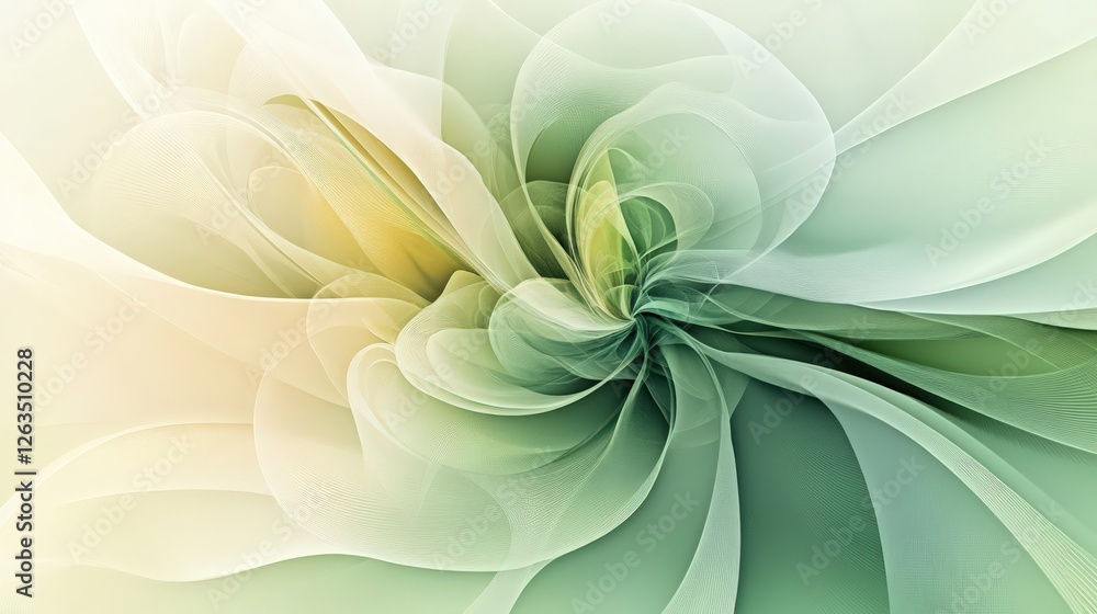 Aufkleber ethereal abstract background with flowing lines and soft green tones