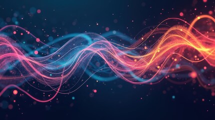 Obraz premium An abstract digital artwork illustrating the flow of data and algorithms