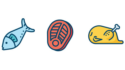 food set icons with healthy and unhealthy items vector illustration