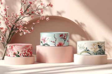 soft shadows 3 product podiums mockup 
