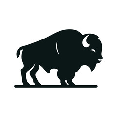 vector illustration of a bison