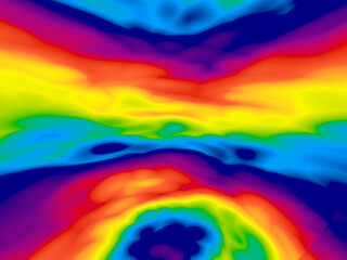 カラフルな波紋 レインボー背景