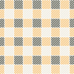 Yellow White and Black Plaid Seamless, Gingham Pattern, Vector Art, Halloween Theme