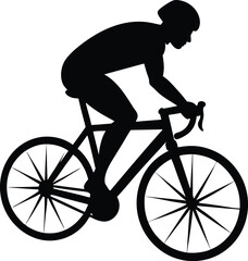 silhouette of a man riding a bicycle