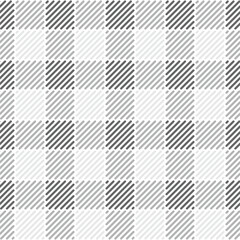 Black and White Plaid Seamless, Gingham Plaid Pattern, Vector Art