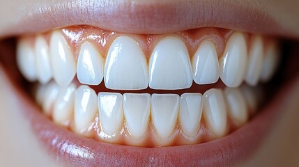 Macro shot of teeth illustrating effective whitening results with clear comparison