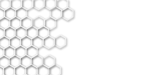 Abstract 3d silver hexagon line pattern texture honeycomb Geometric concept movement illustration rendering graphic design use for banner, wallpaper, vector illustration.
