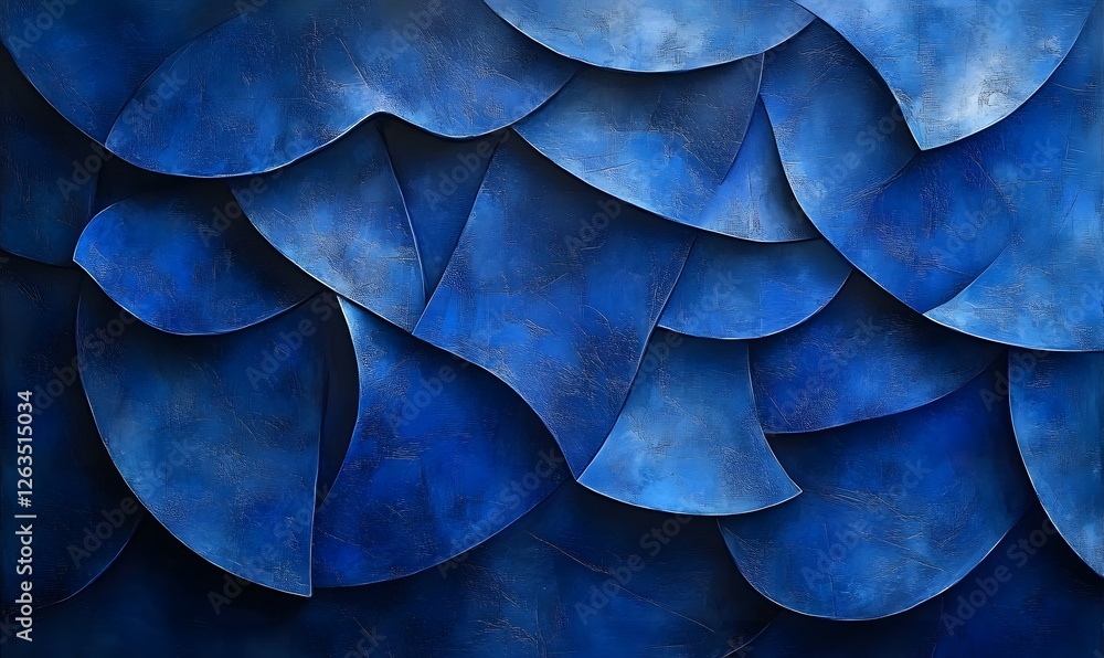 Poster abstract blue scale texture with dynamic layered shapes and subtle variations