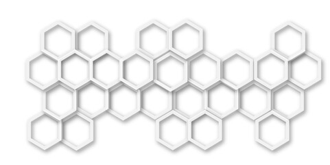 Abstract 3d silver hexagon line pattern texture honeycomb Geometric concept movement illustration rendering graphic design use for banner, wallpaper, vector illustration.
