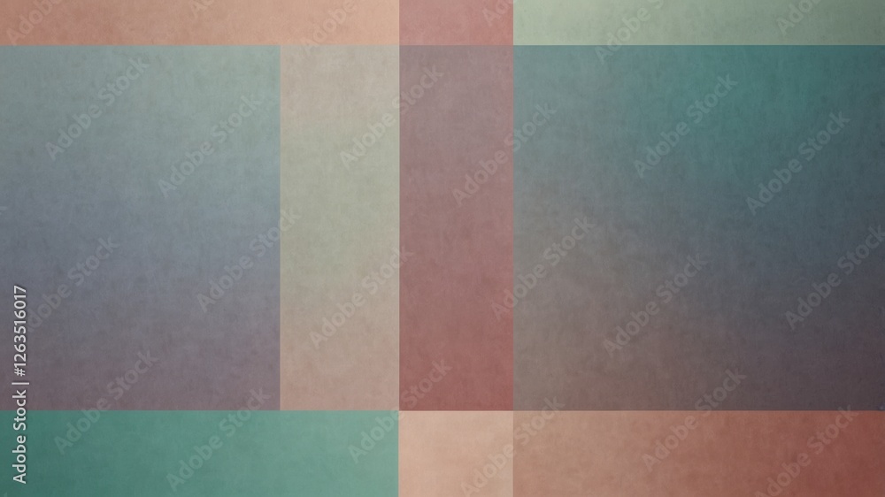 Poster geometric pattern featuring harmonious blend of muted pastel shades creating a calming and minimalis