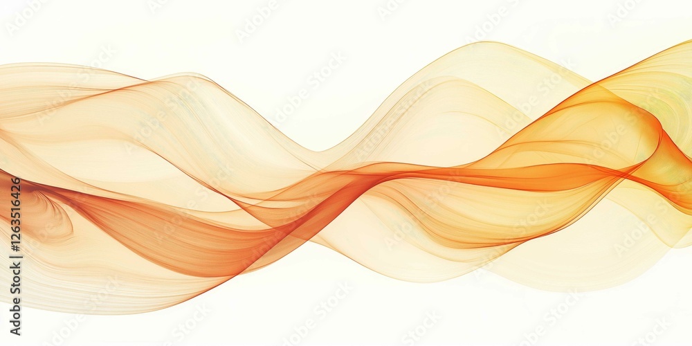 Wall mural Flowing gradient wave patterns create a luxurious and elegant abstract background in warm golden tones with a harmonious balance of color and movement