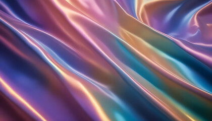 Obraz premium Flowing iridescent cloth texture with a kaleidoscope of shifting colors