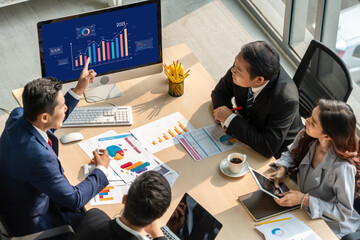 Business data dashboard provide business intelligence analytic for marketing strategy planning...