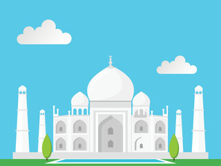 Tajmahal india indian 7th wonder vector illustration_1.eps