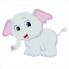 Grey Color Elephant Vector Illustration.eps