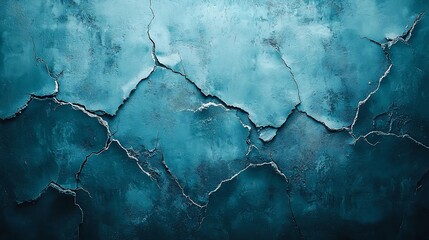 Obraz premium Cracked teal wall texture background