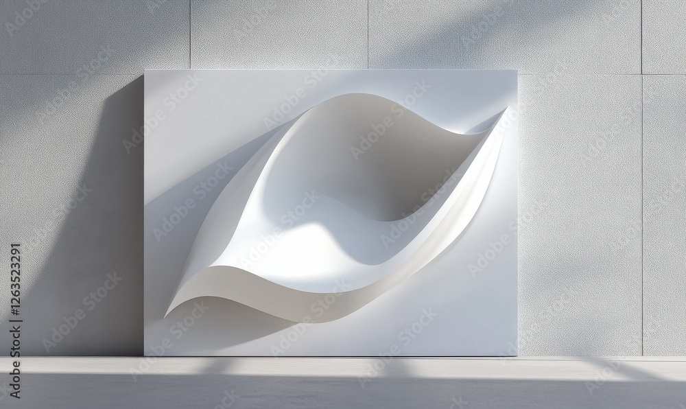 Aufkleber a modern graphic of a three-dimensional shape displayed on a white canvas.
