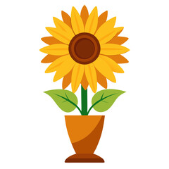 Obraz premium sunflower in a vase vector