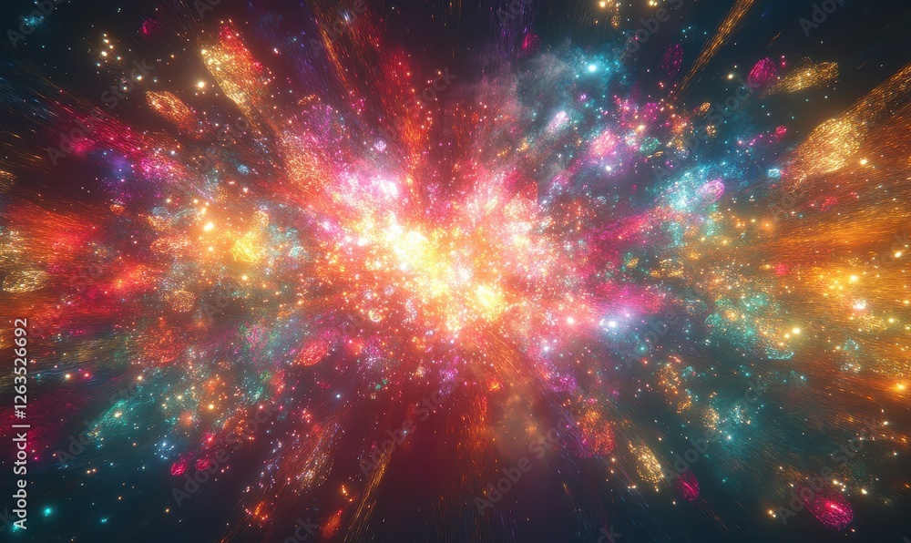 Poster abstract fireworks background and space for text
