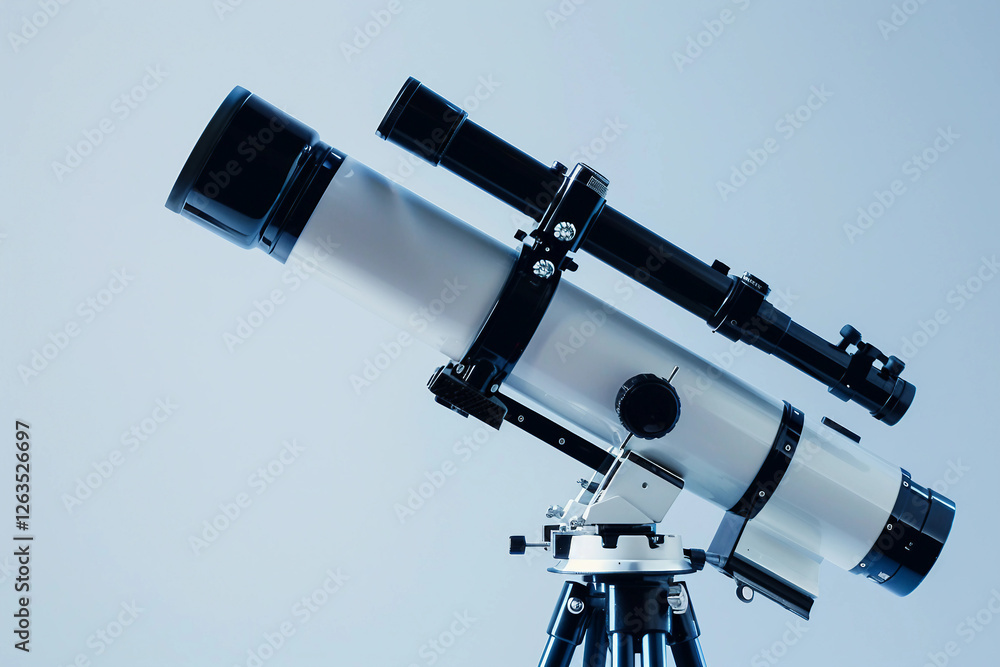 Canvas Prints an astronomer observing the night sky with a telescope, generative ai image