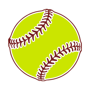 Softball Illustration with Stitches