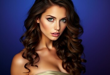 Naklejka premium Glamorous woman in evening gown