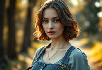 Fototapeta premium Portrait of a woman in a natural setting