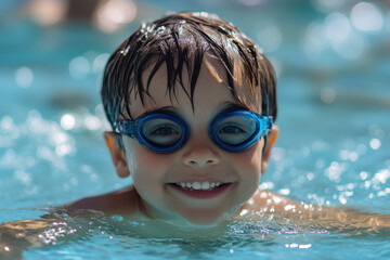 Naklejka premium Professional Swimmer Diving In