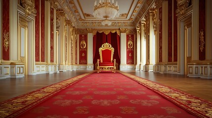Regal king throne in opulent palace luxurious interior gigapixel view majestic environment