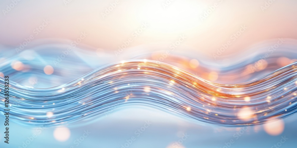 Aufkleber a serene wave of shimmering light flows gracefully, creating a tranquil atmosphere with soft colors 