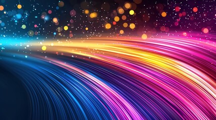 Naklejka premium Vibrant light motion digital gradient art abstract design colorful background dynamic view modern visuals