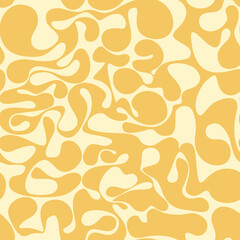 Trendy seamless pattern with curved smooth lines. Hand drawn vector illustration. Abstract psychedelic background. Texture with decorative elements.