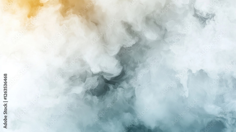 Aufkleber swirling clouds of colored smoke create an abstract pattern against a backdrop of soft orange and bl