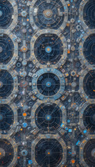 Obraz premium Abstract technology background. . Oil paint illustration.