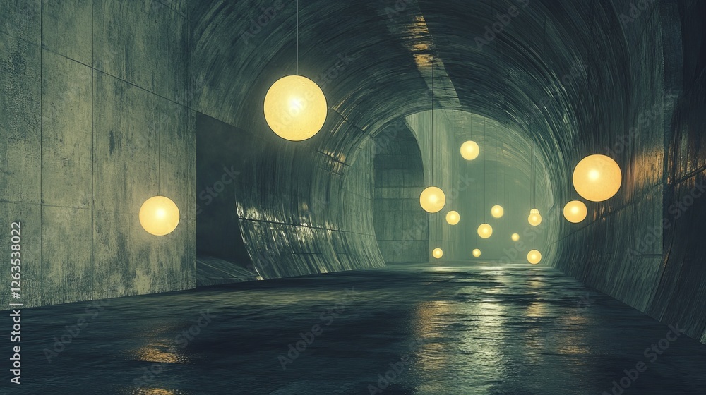 Poster a 3d render showcasing a futuristic architectural background with an empty, geometric interior. the 