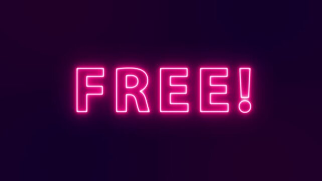 Animated glowing flickering neon inscription free. 2d Animation
