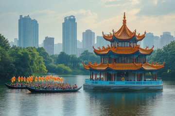 Traditional Dragon Boat Festival Race