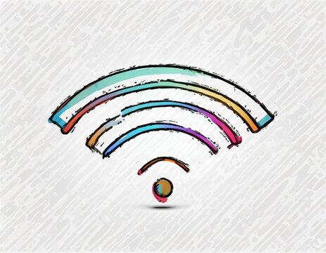 Wi-Fi sign in doodly style isolated on white or transparent Generated with AI