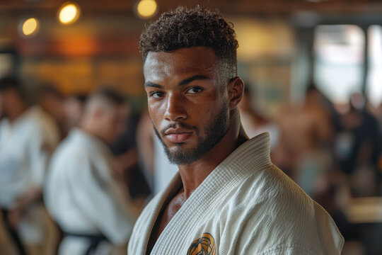 Fighters Practicing Brazilian Jiu-Jitsu