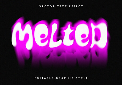 White And Pink Melting Text Melted Font. Dripping Liquid Text Effect

