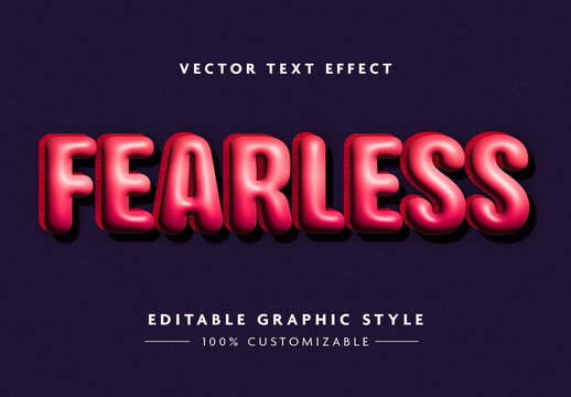 Pink Glossy Bold Bubble Soft Shadow Text Effect Template