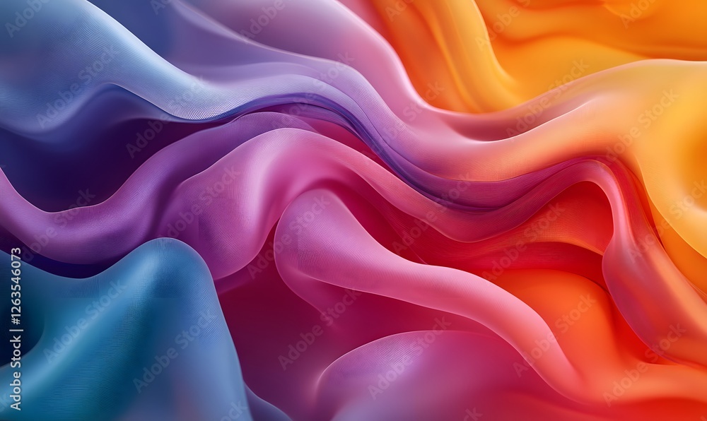 Poster abstract fluid gradient background with flowing waves in vivid color combinations