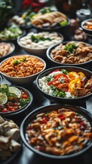 Obraz premium Delicious Variety of Asian Cuisine in Bowls for Food Lovers