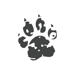 Obraz premium animal paw prints icon, simple flat style, isolated on transparent background 