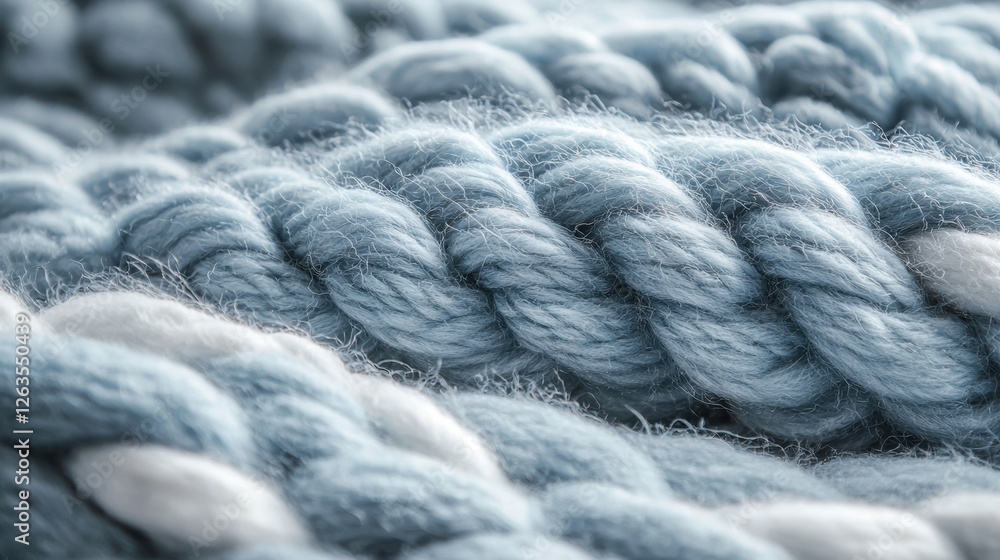 Poster the image features a close-up of a soft blue rope fabric with a detailed weave. the texture is invit